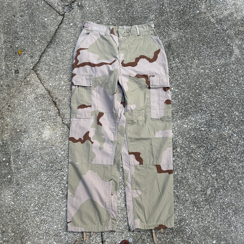 Vtg Military Issue 3 Color Desert Camo Cargo Pants Trousers Small DCU 90s